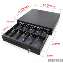 Két Tiền Thu Ngân 10 Ngăn AT410 – Tự Động Mở Khi In Bill